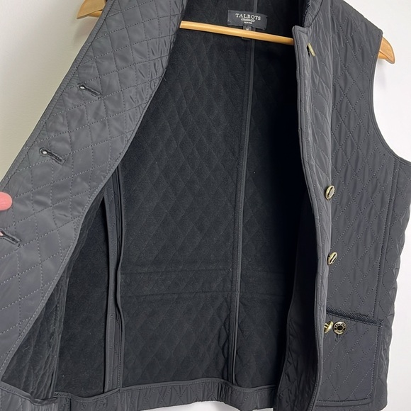 Talbots Quilted Vest Lightweight Equestrian Black Sz M - Picture 9 of 17